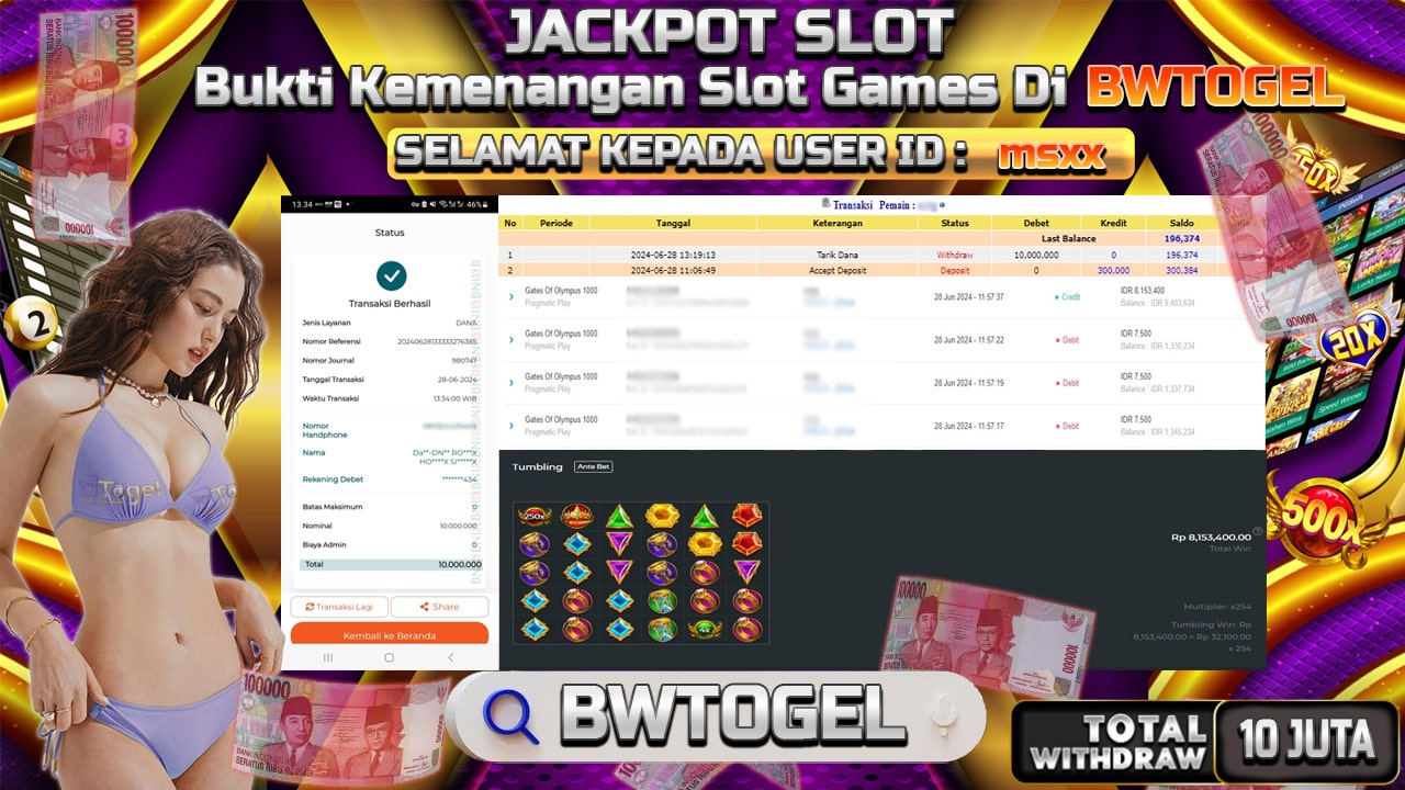 BUKTI JACKPOT SLOT GATES OF OLYMPUS 1000 TERPERCAYA DI INDONESIA TGL 28-06-2024