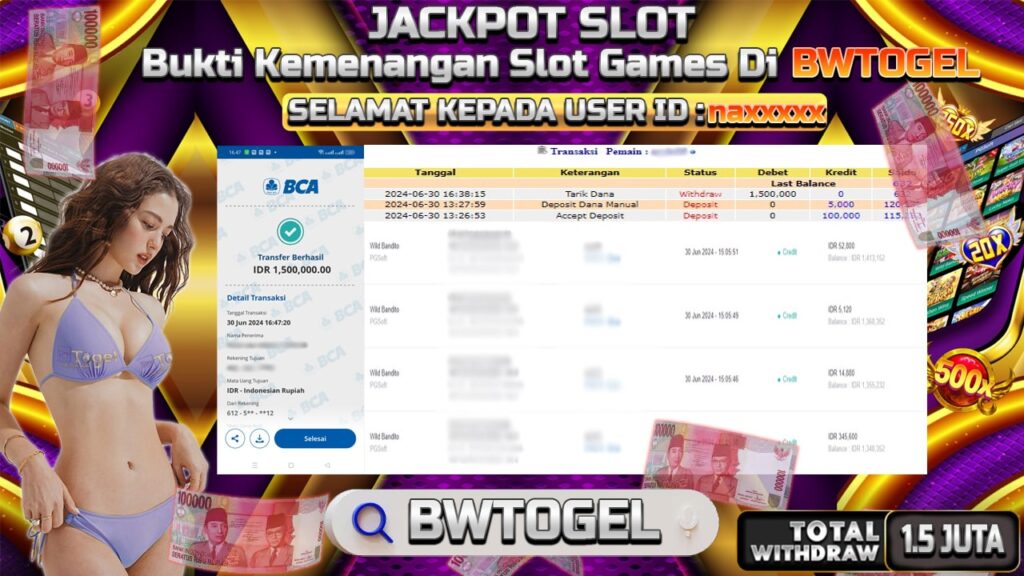 BUKTI JACKPOT SLOT WILD BANDITO TERPERCAYA DI INDONESIA TGL 30-06-2024