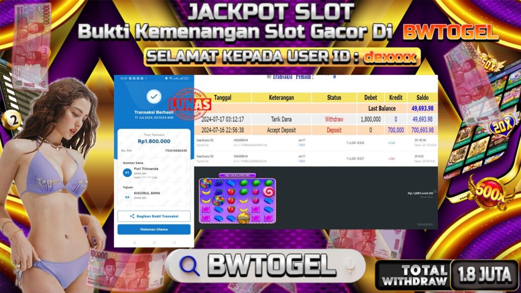 BUKTI JACKPOT SLOT SWEET BONANZA 1000 TERPERCAYA DI INDONESIA TGL 17-07-2024