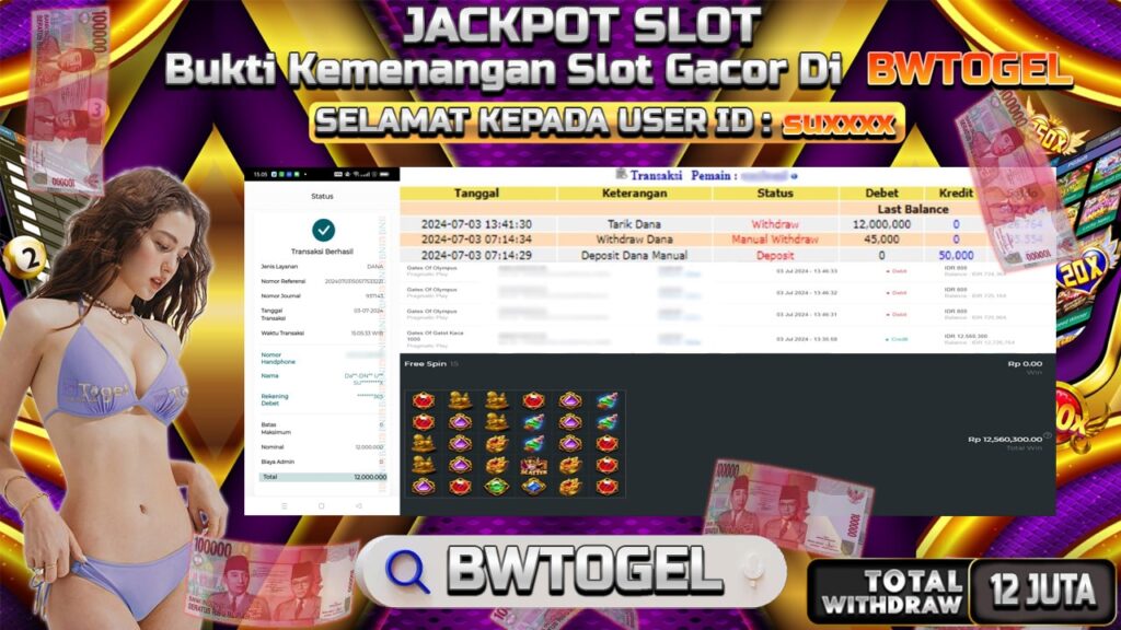 BUKTI JACKPOT SLOT GATES OF OLYMPUS TERPERCAYA DI INDONESIA TGL 03-07-2024