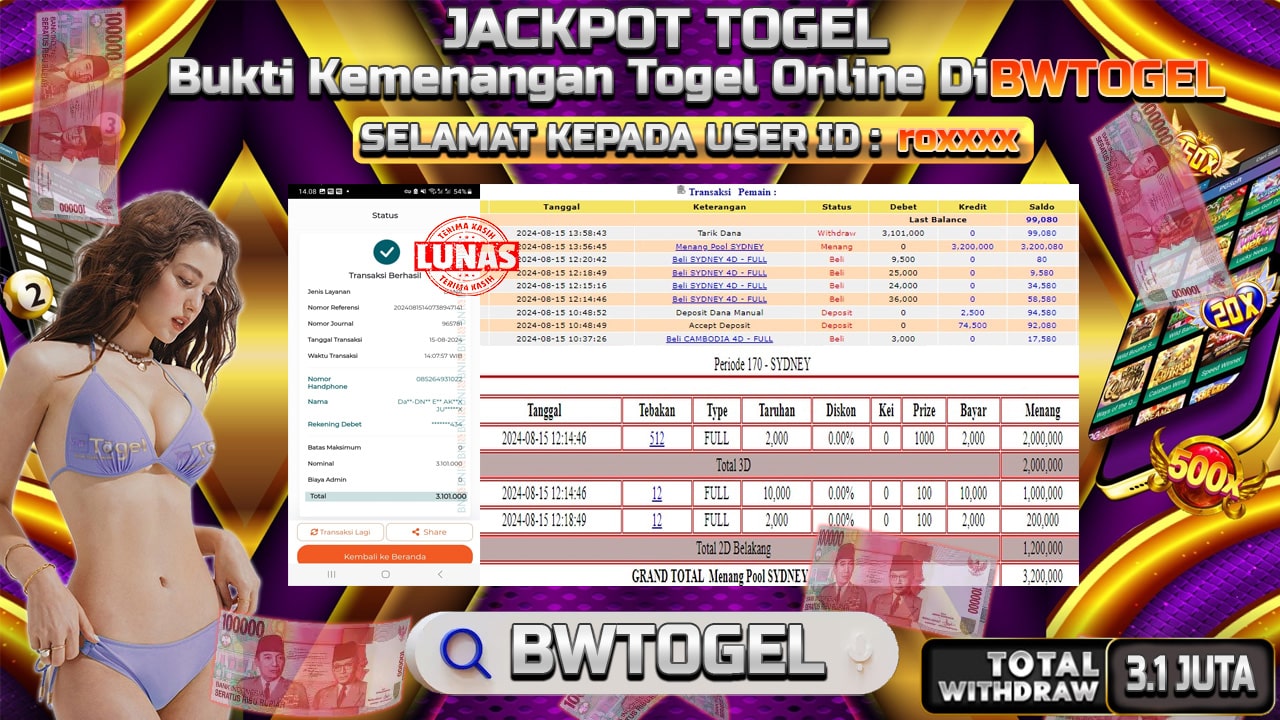 BUKTI JACKPOT TOGEL ONLINE POOL SYDNEY TERPERCAYA DI INDONESIA TGL 15-08-2024