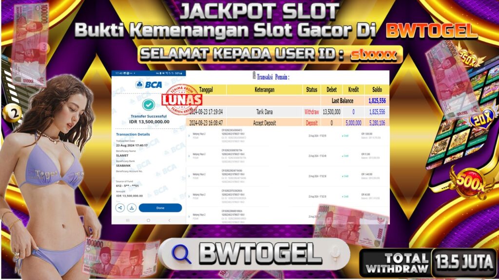 BUKTI JACKPOT SLOT MAHJONG WAYS 2 TERPERCAYA DI INDONESIA TGL 23-08-2024